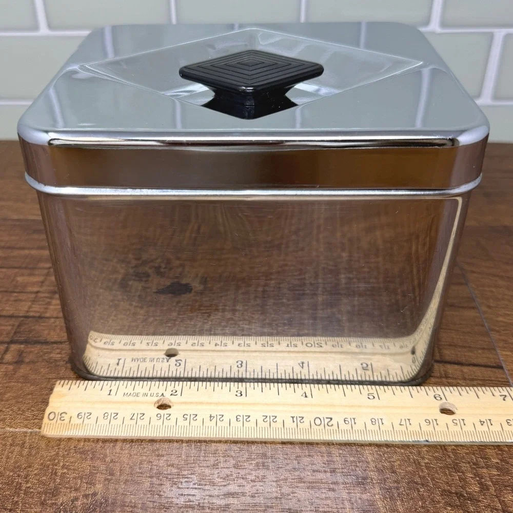 Vintage MCM Masterware Chrome Coffee Canister | Made in USA | Retro Kitchen